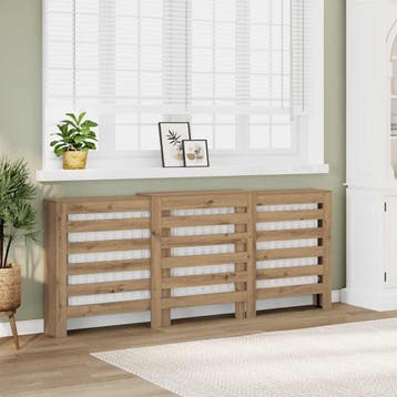 vidaXL Radiatorombouw 205x21,5x83,5 cm bewerkt hout, Doe-het-zelf en Bouw, Verwarming en Radiatoren, Verzenden, Nieuw
