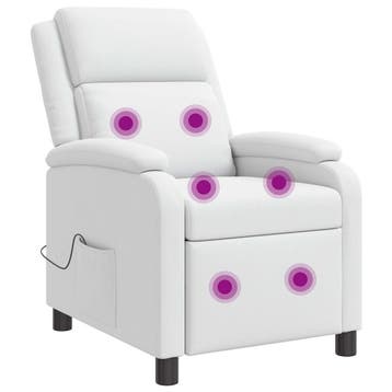 vidaXL Massage Relaxstoel Wit Kunstleer, Verzenden
