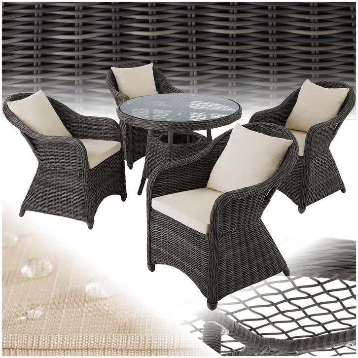 Aluminium rotan zitgroep Zürich 4+1 - grijs, Jardin & Terrasse, Ensembles de jardin, Envoi