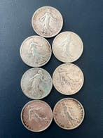 France. 1 Franc 1901/1912 Semeuse (lot de 7 monnaies en