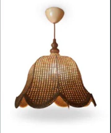 Lampe à suspendre - Bois, Rotin - Rotan vintage