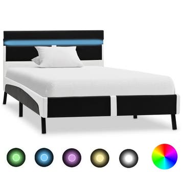 vidaXL Bedframe met LED kunstleer zwart 90x200 cm, Huis en Inrichting, Verzenden, Nieuw