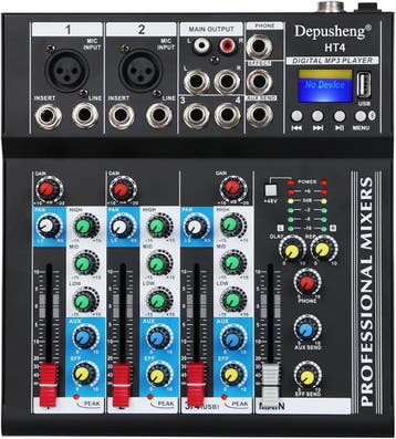 4-kanaals mixer met Bluetooth | Retour Deal | Grijp je kans, Muziek en Instrumenten, Verzenden, Zo goed als nieuw, Minder dan 5 kanalen