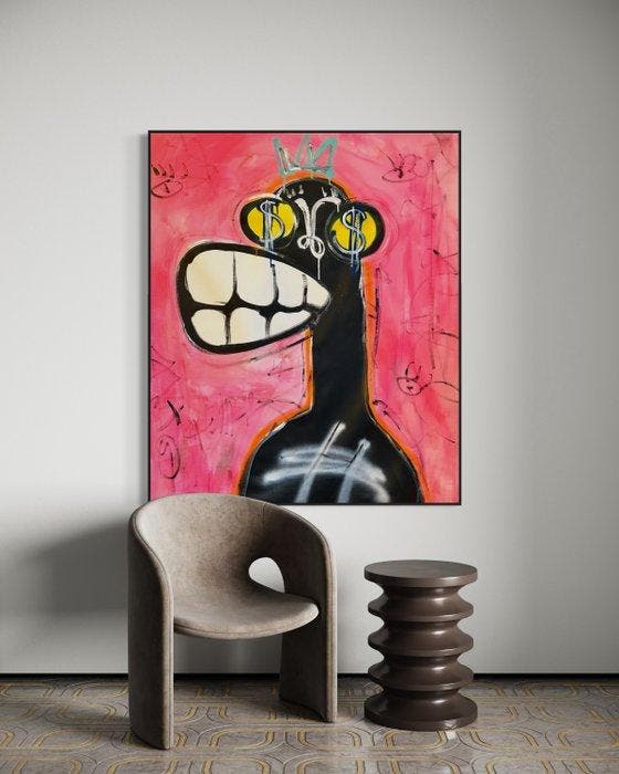 Timo Wedell - Basquiats Vision Ape - XL, Antiek en Kunst, Kunst | Schilderijen | Modern