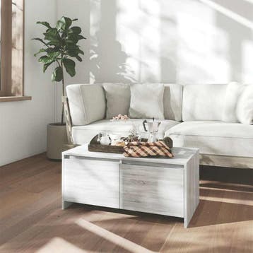 vidaXL Salontafel 90x50x41,5 cm bewerkt hout grijs sonoma, Verzenden, Nieuw