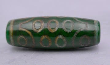 Amulette tibétaine ancienne rare en agate Dzi avec 21 yeux,, Antiquités & Art