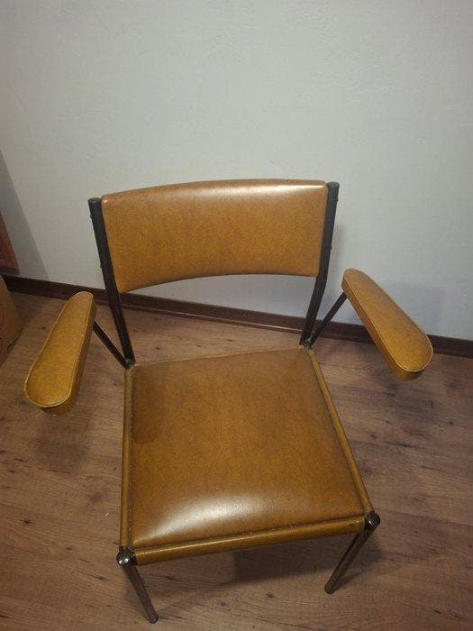 Chaise de bureau - Acier, Cuir synthétique, Antiquités & Art, Art | Objets design