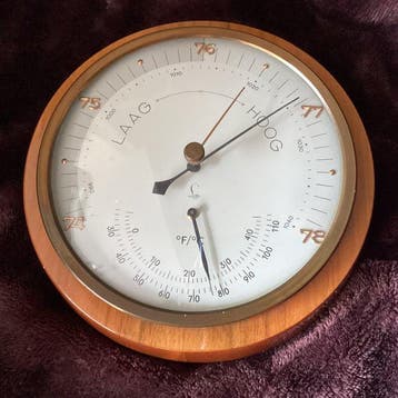 Barometer - Hout, Glas, Messing, Metaal - Lufft - Gotthilf