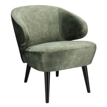 Loungestoel | BETA | Fluweel/Hout | Hunter | Zwarte Poten |, Verzenden, Nieuw in verpakking