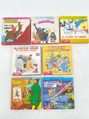 super 8 - 7 Lot de 7 films Super 8 Disney - Éditions Cinéma, Verzamelen, Nieuw