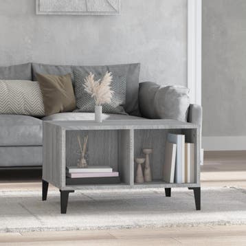 vidaXL Salontafel 60x50x36,5 cm bewerkt hout grijs, Huis en Inrichting, Tafels | Salontafels, Verzenden, Nieuw