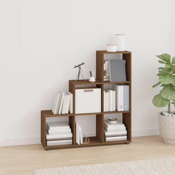 vidaXL Boekenkast trapvormig 107 cm bewerkt hout bruin, Verzenden, Nieuw