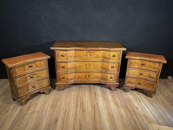 Drieluik - Hout - 1900-1910 - Antieke commode in de