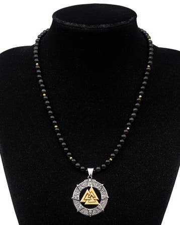 Valknut van Odin en obsidiaan – De Dodenknoop – Heldhaftige