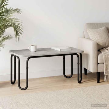 vidaXL Salontafel Betongrijs 100 x 50 x 45 cm Bewerkt hout, Huis en Inrichting, Verzenden, Nieuw