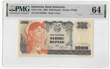 Indonésie. - 1000 Rupiah 1968 - Pick 110a (Sans prix de