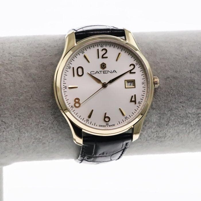 Catena - Swiss Made Watch - CAH020-1FF - Men PVD gold case,, Handtassen en Accessoires, Horloges | Heren
