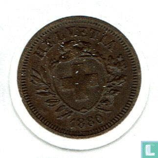 Zwitserland 1 rappen 1880, Verzenden, Overige landen, Losse munt