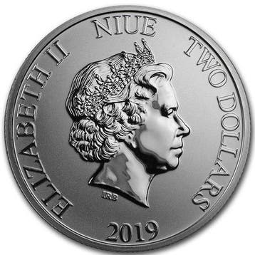 Niue. 2 Dollars 2019 1 oz $2 NZD Niue Disney Silver Mickey