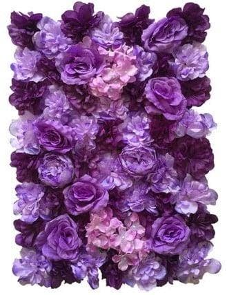 Flowerwall 40x60 cm 12 Paars Lilatinten Rozen en Hortensia, Nieuw