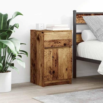 vidaXL Nachtkastjes 2 st 39x35x65 cm bewerkt hout oud, Huis en Inrichting, Slaapkamer | Nachtkastjes, Verzenden, Nieuw