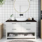 vidaXL Wastafelblad 140x50x(2-4) cm behandeld massief hout, Huis en Inrichting, Keuken | Keukenelementen, Verzenden, Nieuw