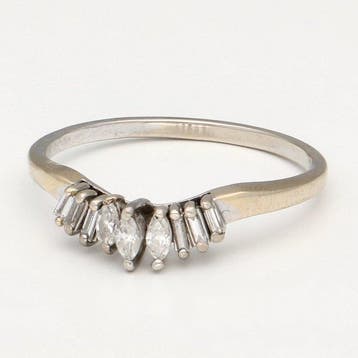 Ring - 14 karaat Witgoud Diamant (Natuurlijk)