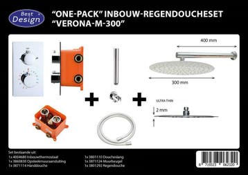 One-Pack Inbouw-Regendoucheset Muuruitloop 300mm Rond, Ophalen of Verzenden