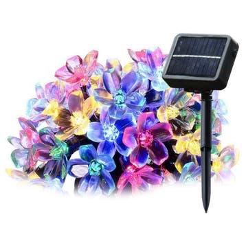 Kersenbloesem tuin decoratie- 20 LED - Solar - RGB - 5, Doe-het-zelf en Bouw, Verzenden, Nieuw, Kabel of Snoer