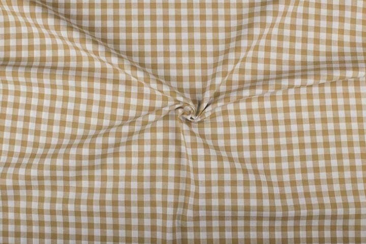 Ruitjesstof camelbruin wit geruit - 10mm geruit, Hobby en Vrije tijd, Stoffen en Lappen, 120 cm of meer, 200 cm of meer, Bruin