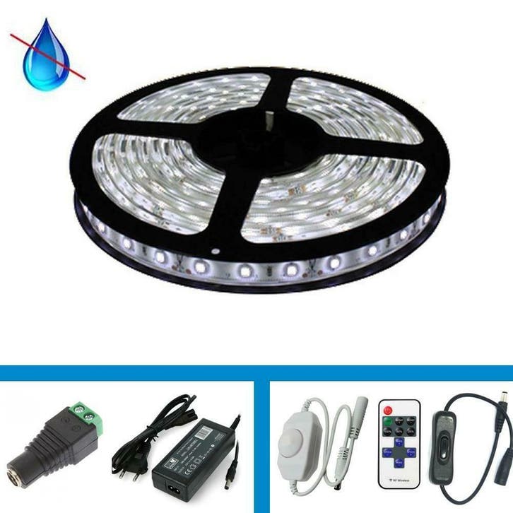 LED Strip - 5 meter - Complete set - Kleur wit - LED type 5, Huis en Inrichting, Lampen | Overige, Ophalen of Verzenden