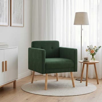 vidaXL Accentstoel Jungle Groen Corduroy stof, Huis en Inrichting, Verzenden, Nieuw
