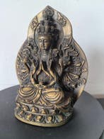 Decoratief ornament - Copper Thousand-Hand Guanyin Statue, Antiek en Kunst