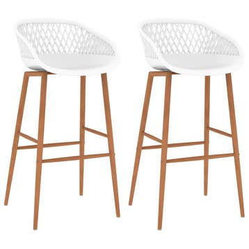 vidaXL Barstoelen 2 st wit, Verzenden, Nieuw