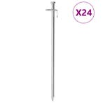 vidaXL Tentharingen 24 st 8 mm 30 cm gegalvaniseerd staal, Caravans en Kamperen, Verzenden, Nieuw