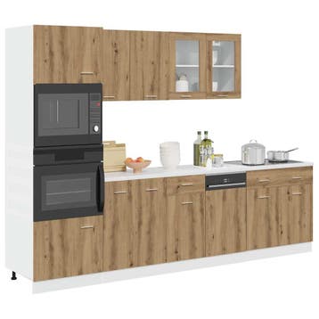 vidaXL 7-delige Keukenkastenset Lyon bewerkt hout artisanaal, Verzenden