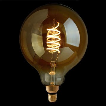 Filament LED Lamp Globe XXL Curl Gold Ø200mm E27 4W, Huis en Inrichting, Verzenden, Nieuw