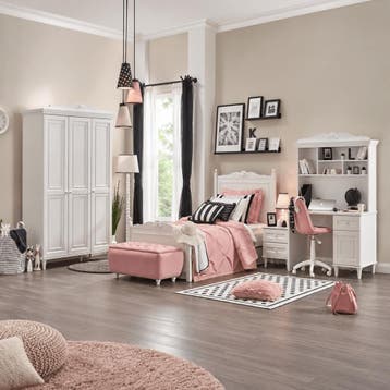 Almila Lora Complete Kinderkamer Set Wit / Rose - 120 x 200