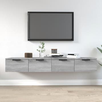 vidaXL Wandkasten 2 st 68x30x20 cm bewerkt hout grijs sonoma, Verzenden, Nieuw