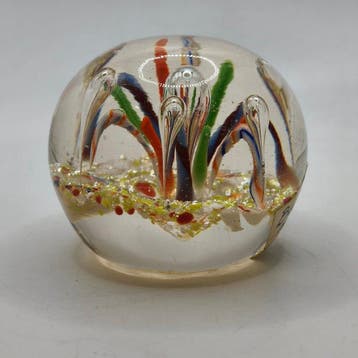 Baccarat - Presse-papier - filigrana y busbujas Crown /