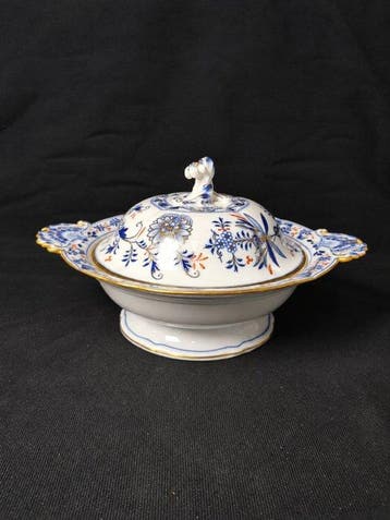 Meissen - Ricca Nobile Cipolla Blu rossa e oro - Zuppiera