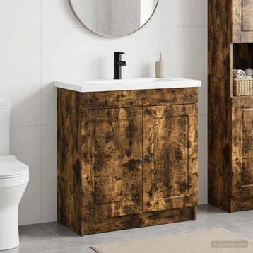 vidaXL Badkamermeubel Set Gerookt eiken 78,5 x 37,5 x 81 cm, Verzenden