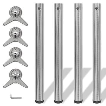 vidaXL Tafelpoten in hoogte verstelbaar geborsteld nikkel, Huis en Inrichting, Tafelonderdelen, Verzenden, Nieuw