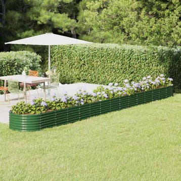 vidaXL Plantenbak 620x80x36 cm gegalvaniseerd staal groen, Tuin en Terras, Verzenden, Nieuw