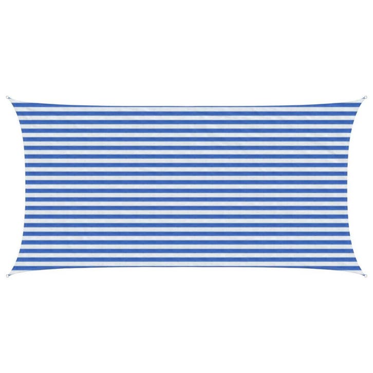 vidaXL Zonneschaduwzeil 2,5 x 5 m HDPE Rechthoekig Blauw en, Tuin en Terras, Parasols, Nieuw, Verzenden