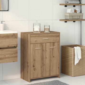 vidaXL Badkamerkast 60x33x80 cm bewerkt hout artisanaal, Huis en Inrichting, Badkamer | Badkamermeubels, Verzenden, Nieuw