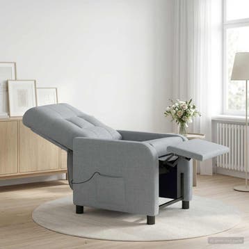 vidaXL Massage Relaxstoel Lichtgrijs Stof, Verzenden, Nieuw