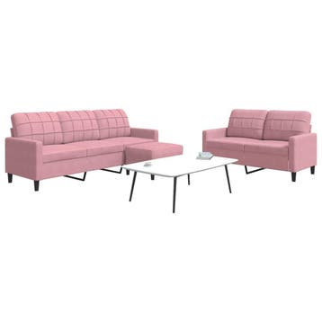 vidaXL 3-delige Loungeset met kussens fluweel roze, Verzenden, Nieuw