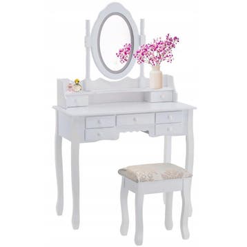 Kaptafel wit met LED | Tweede kansje | OP = OP, Huis en Inrichting, Tafels | Kaptafels, Overige materialen, Verzenden, 100 tot 150 cm