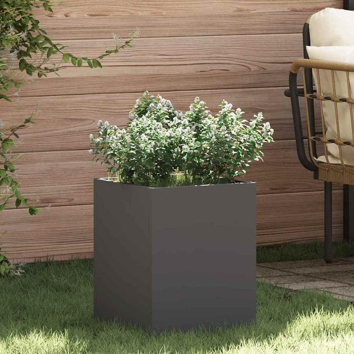 vidaXL Tuin Plantpot Zwart 32 x 32 x 40 cm Koudgewalst staal, Tuin en Terras, Bloempotten, Nieuw, Verzenden